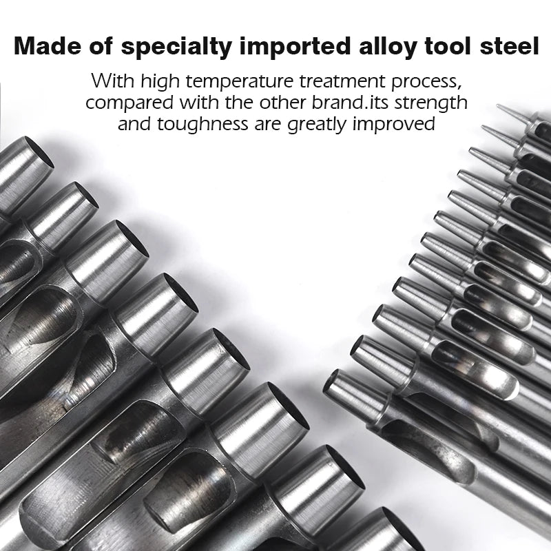WUTA 6 Pcs Set SPC Round Hole Hollow Punch Set Sharp Steel