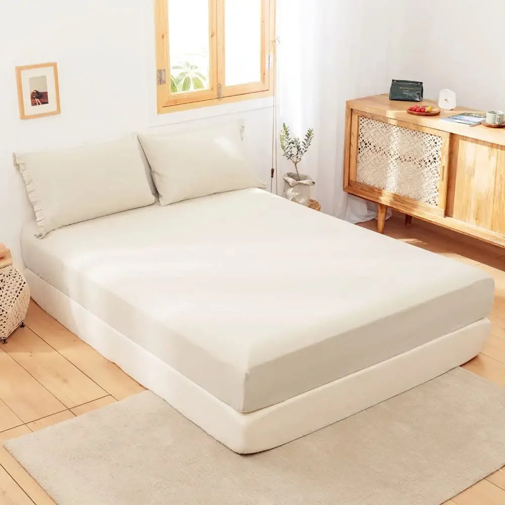 Simple Opulence Linen Fitted Sheet – 14" Deep Pocket, Soft, Breathable Cotton
