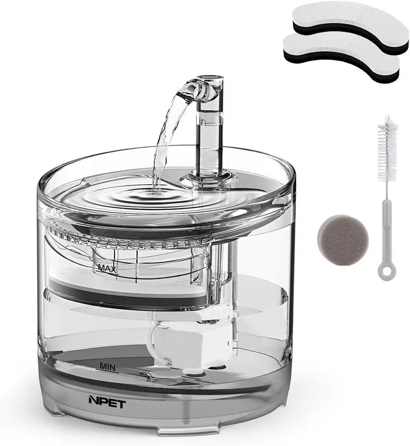 NPET WF050TP 1.5L Cat Water Fountain with Replacement Faucet Kit