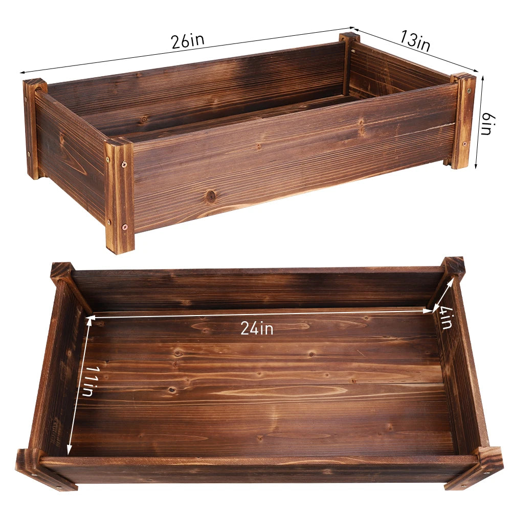 Large Wooden Raised Garden Bed, Elevated Planter Box for Vegetables & Flowers