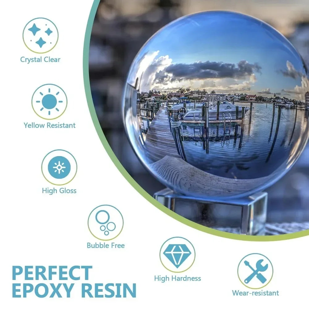 Crystal Clear Epoxy Resin Kit - No Yellowing, Bubble-Free for Art & Jewelry
