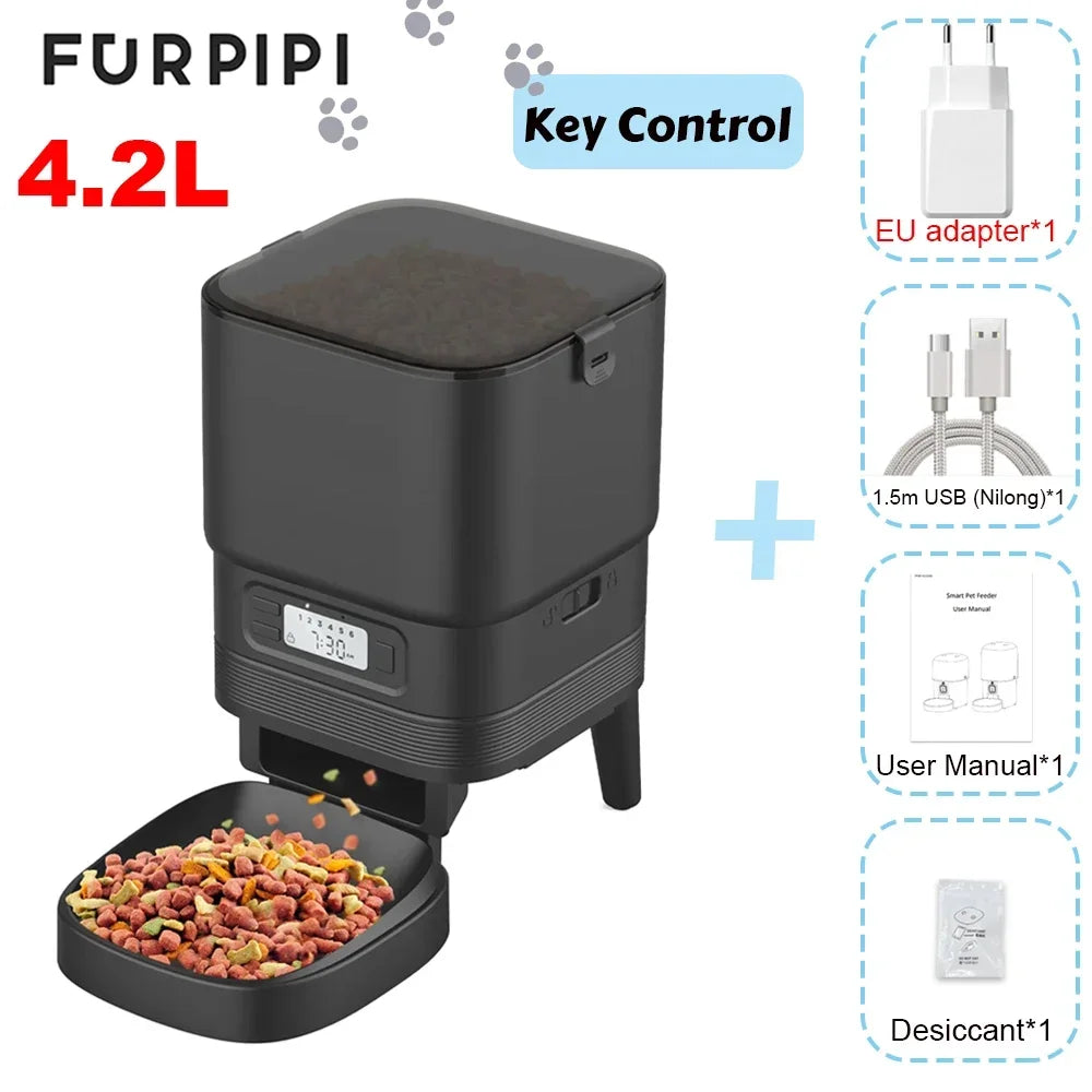 Furpipi Automatic Cat Feeder, Smart Control Pet Food Dispenser for Cats & Dogs