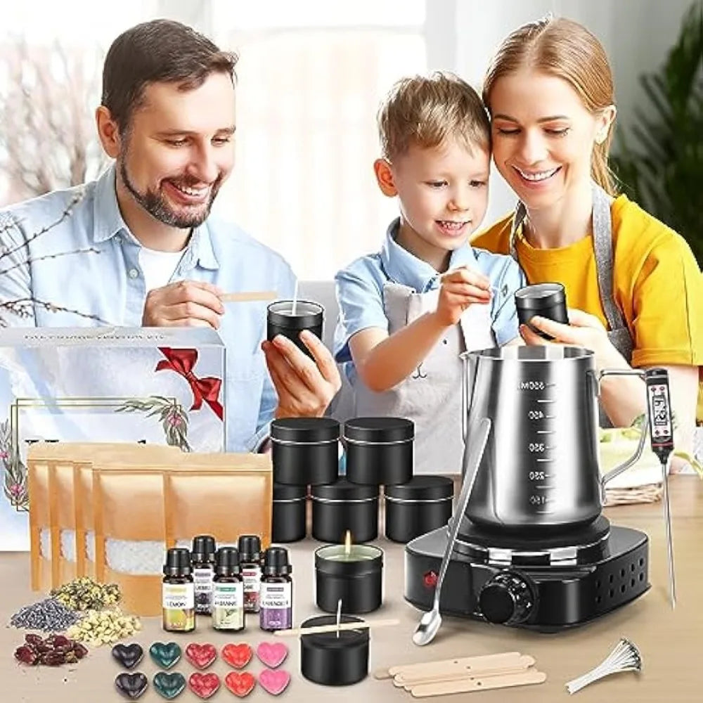 Candle Making Kit with Wax Melter, DIY Supplies for Kids & Beginners, 500W