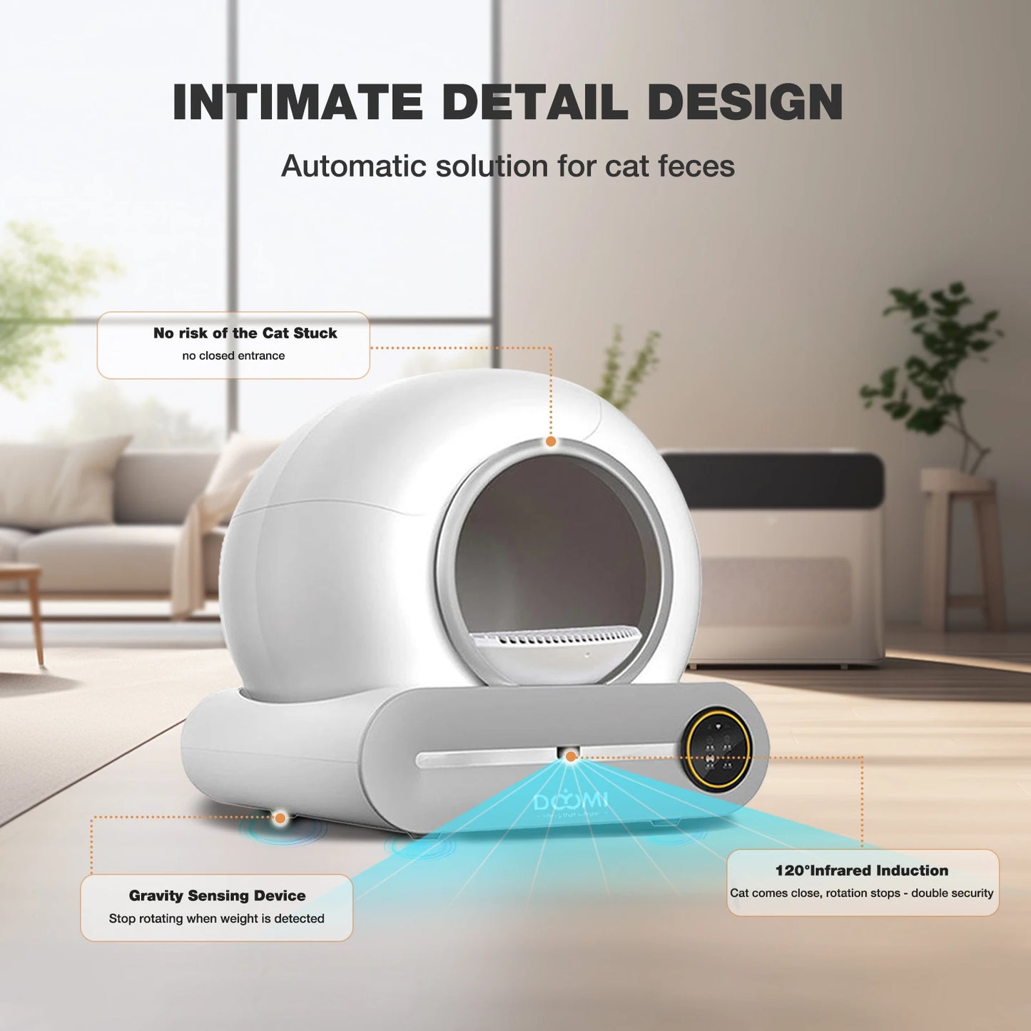 Automatic Self-Cleaning Cat Litter Box with App Control & Litter Mat for Cats