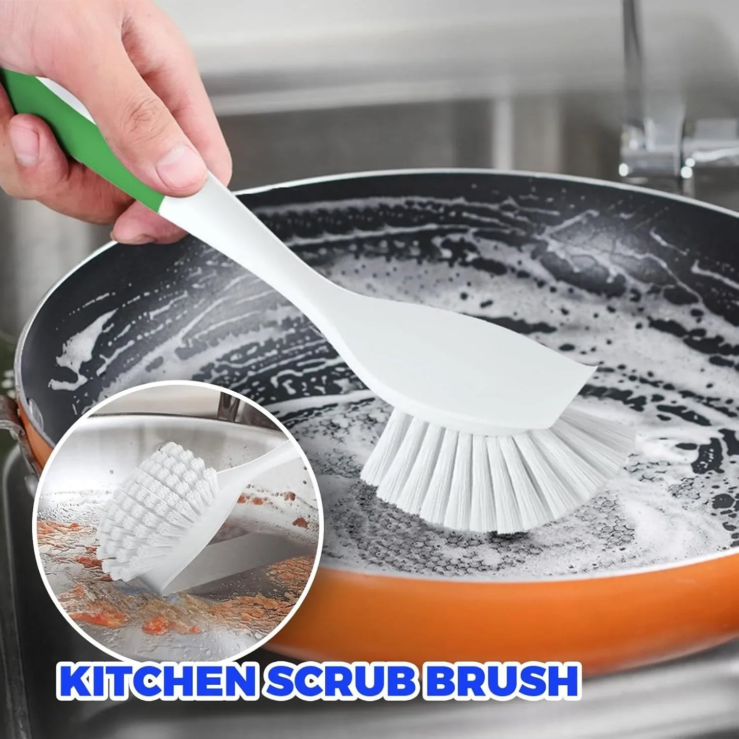 5Pack Kitchen Cleaning Brush, Green