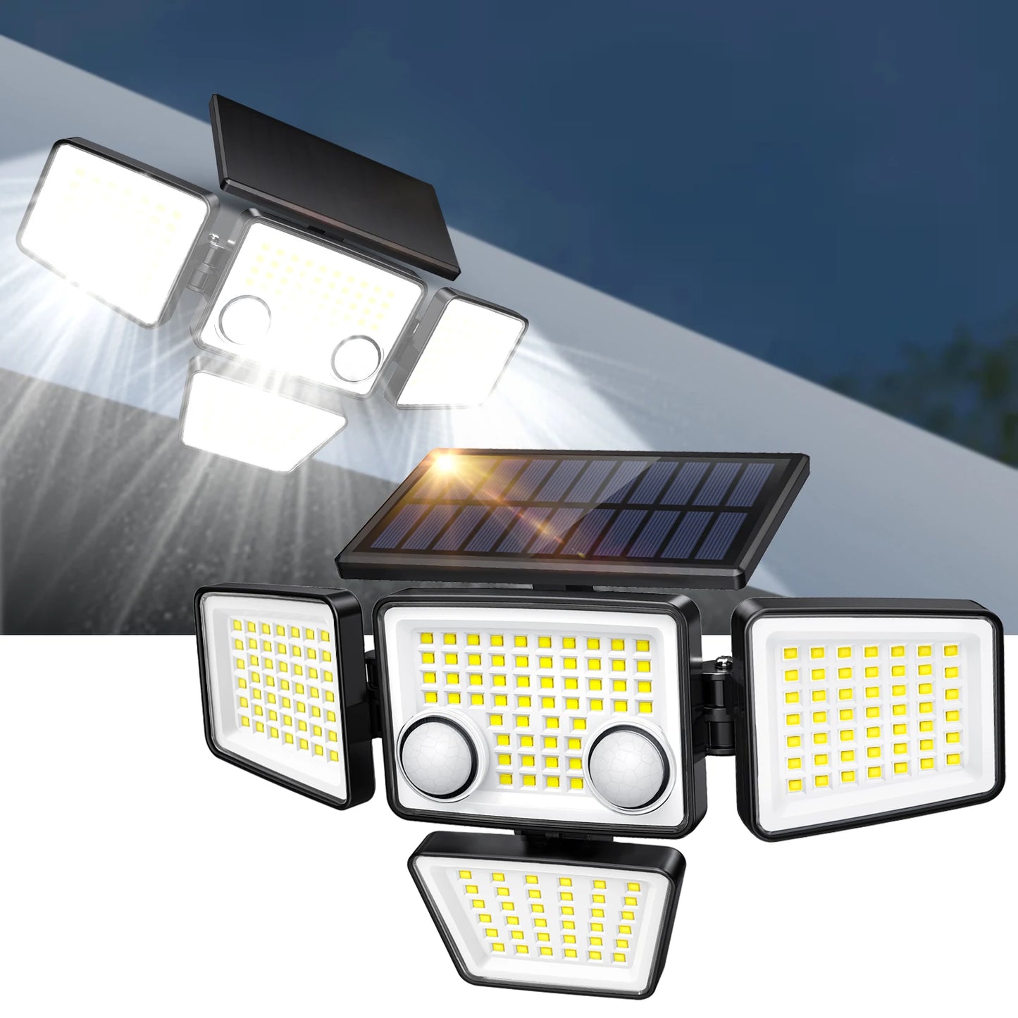 Solar Motion Sensor Lights – 3000LM 188 LED Flood Security Lights for Outdoors