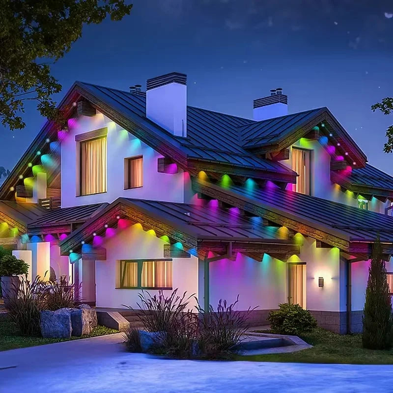 90 LED Smart Eaves Lights – RGB Outdoor String for Halloween & Ambient Lighting