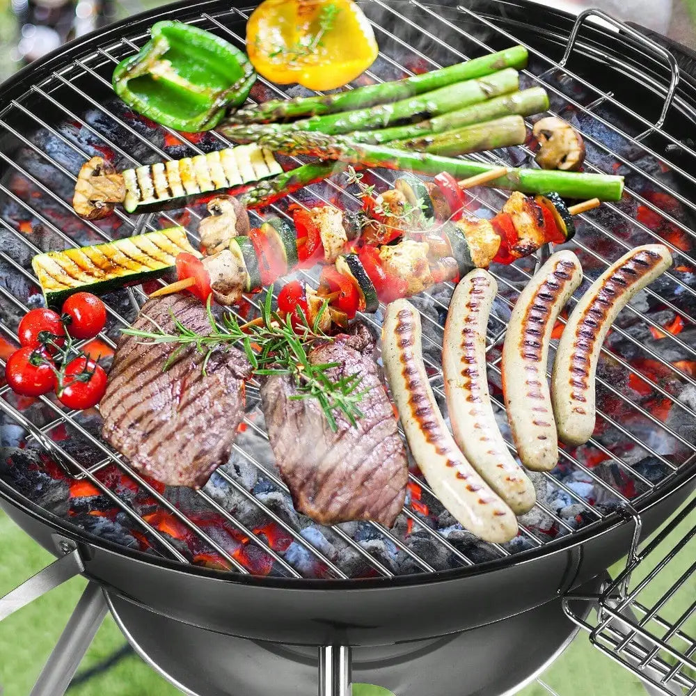 Charcoal Grill 28" Barrel BBQ Smoker Barbecue Patio Backyard Outdoor Grill Oven