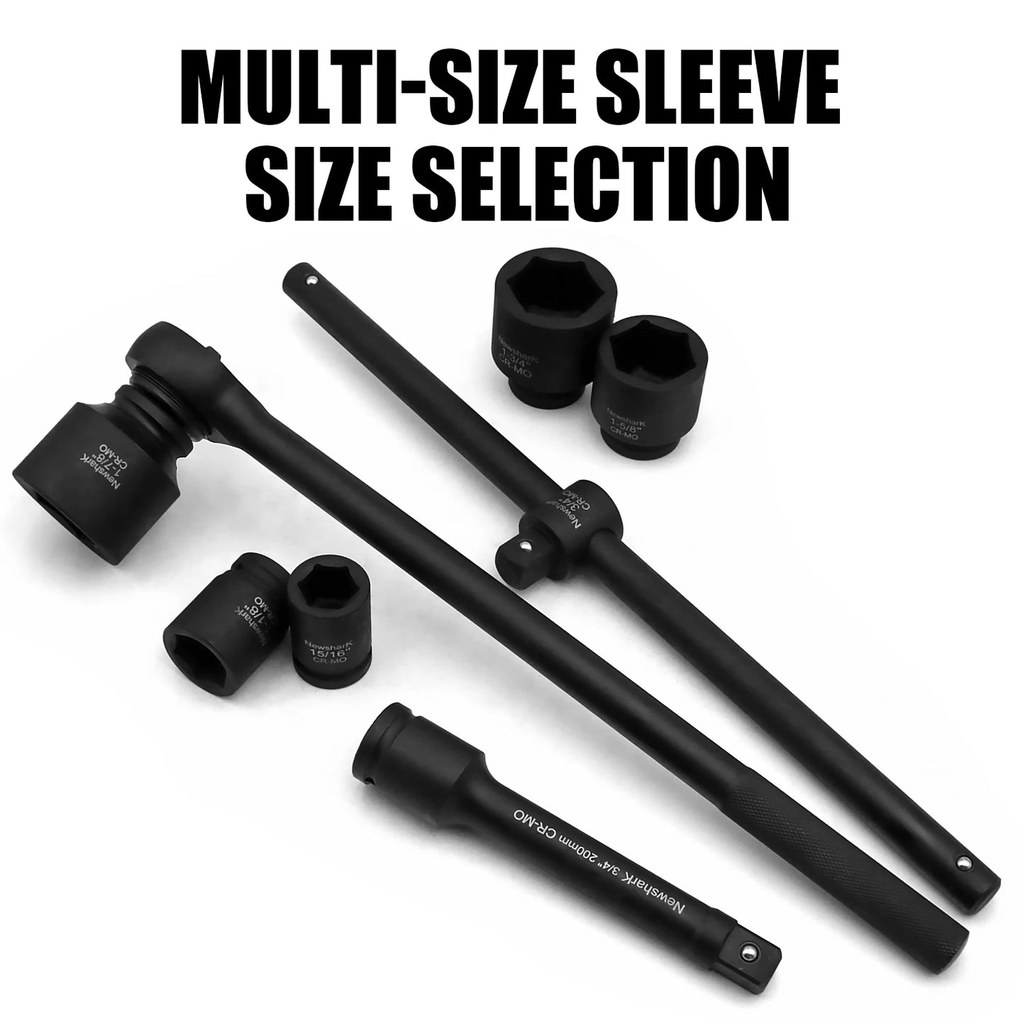 21-Piece 3/4" Drive Jumbo Impact Socket Set, SAE, 1-5/16" to 2" with Ratchet