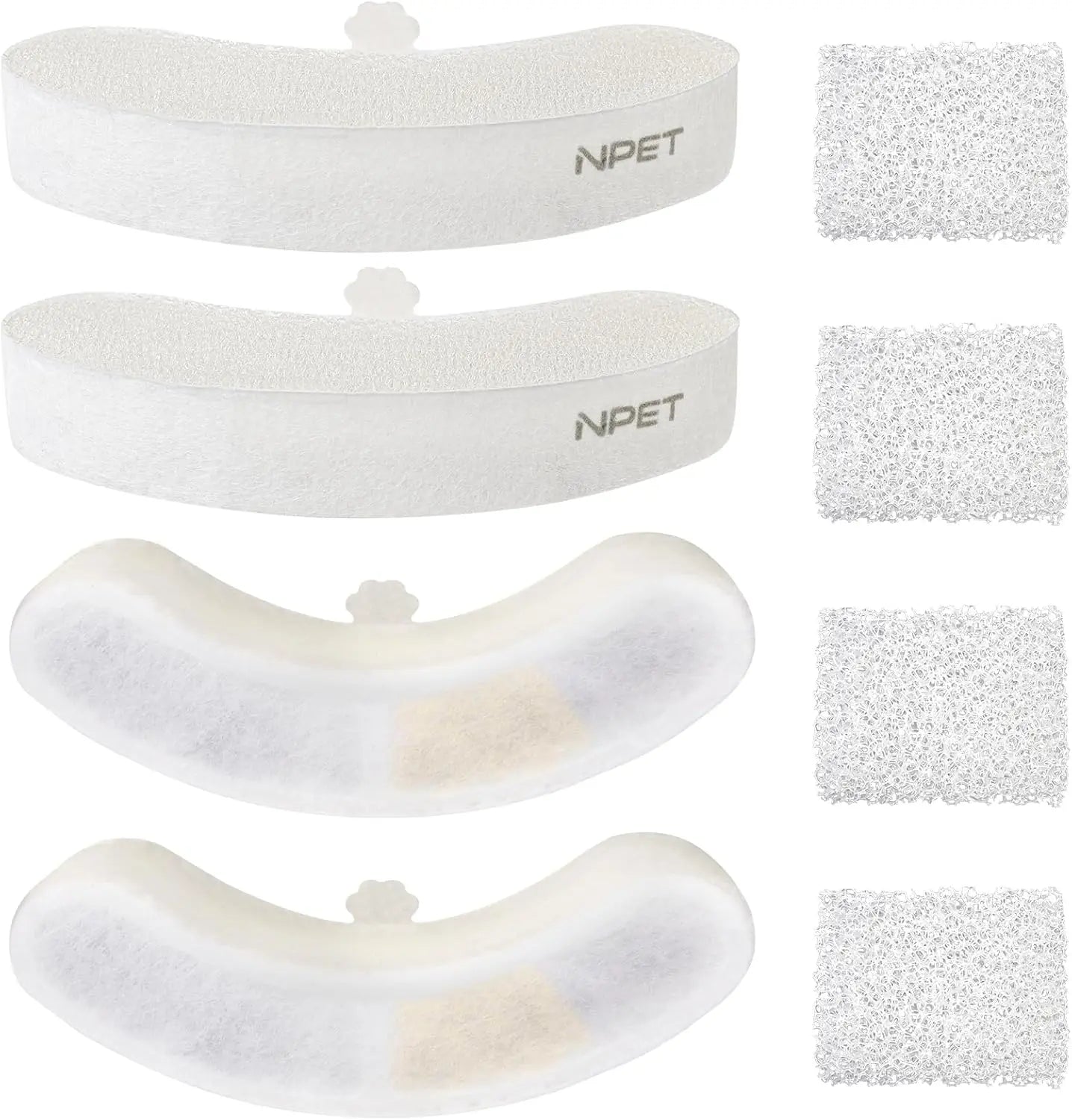 NPET 4 Pack Replacement Filters for WF050/WF100 Cat Fountain & WF210 Dispenser