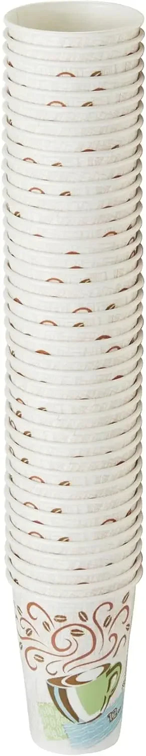 Dixie PerfecTouch 12oz Insulated Paper Hot Cups, 1000 Count, Coffee Haze