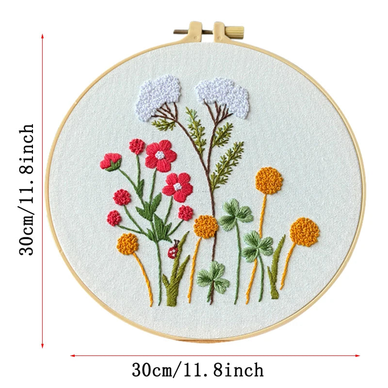 3-Piece DIY Embroidery Kit – Floral Patterns, Beginner-Friendly Cross Stitch