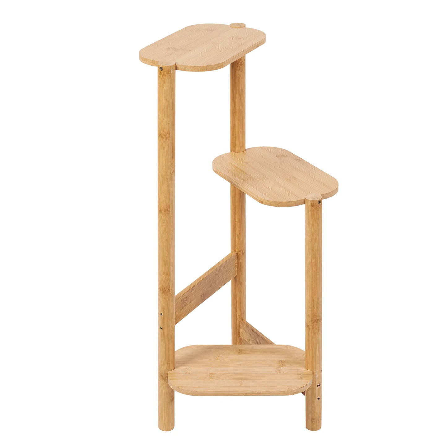 3-Tier Bamboo Corner Plant Stand – Tall Rack for Pots & Storage, Indoor/Outdoor