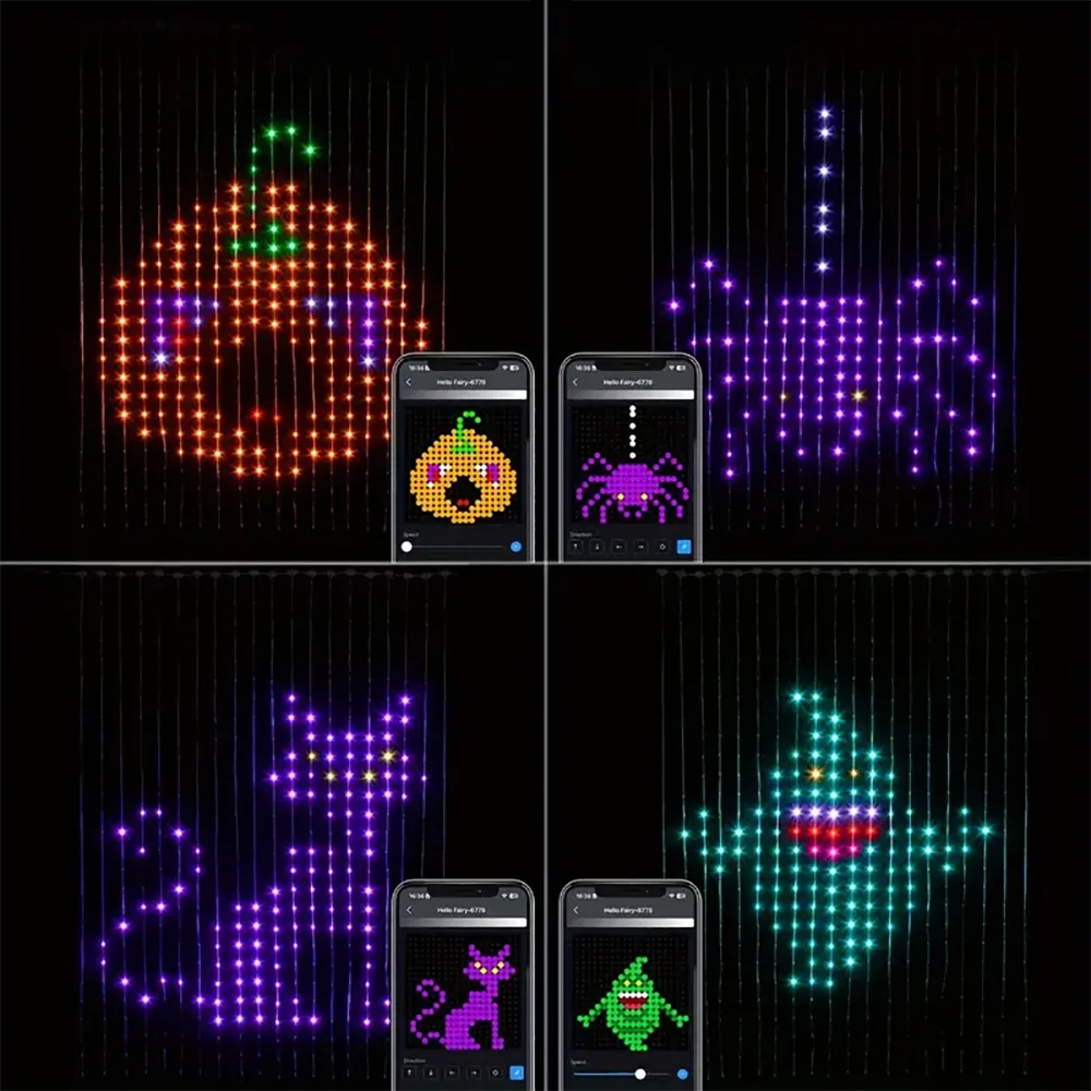 LED Smart Curtain Lights – APP & Music Sync, Remote Control for Party & Holiday Decor