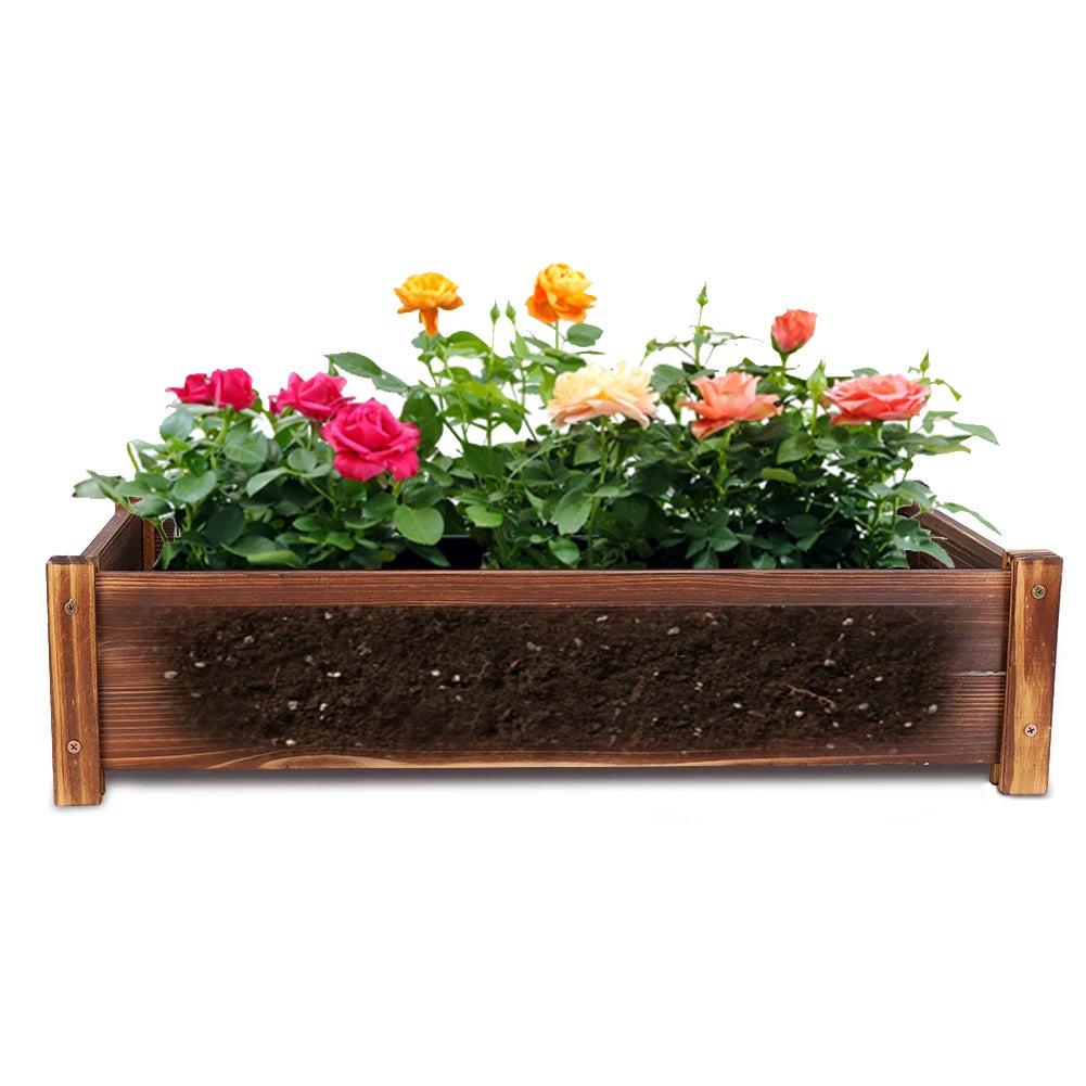 Large Wooden Raised Garden Bed, Elevated Planter Box for Vegetables & Flowers