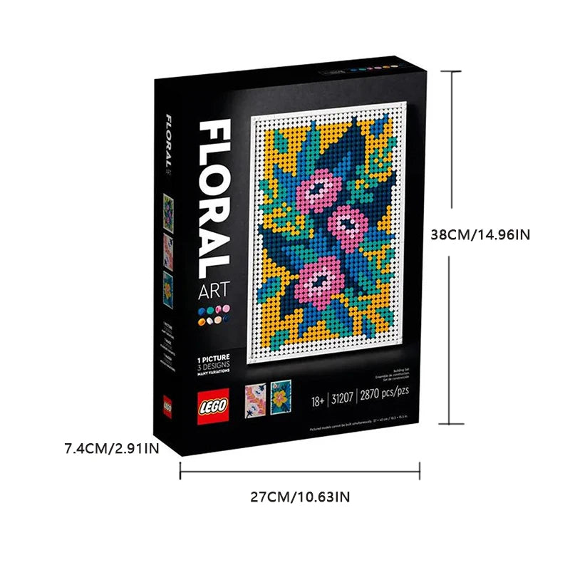 LEGO 31207 Flower Art 3-in-1 Wall Decor Set – Great Gift for Adults