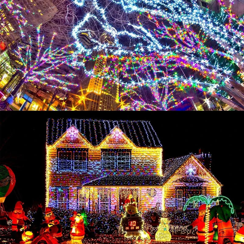 7m/12m/22m/32m LED Solar String Light Christams Outdoor Garden Fairy Lights 300Leds Waterproof Lamp for Wedding Party Decor