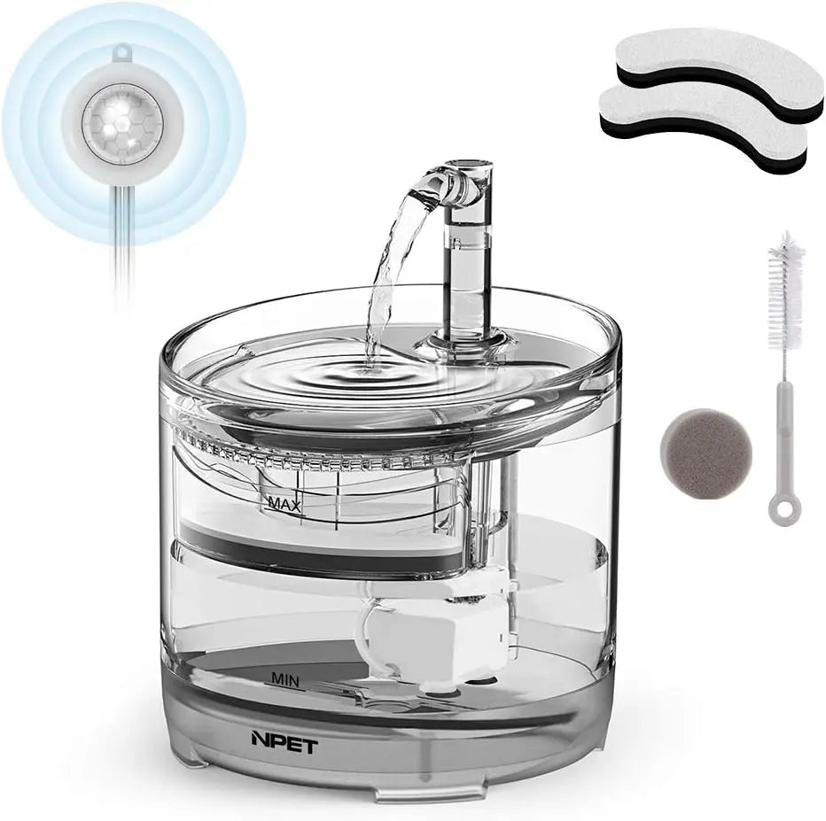 NPET WF050TP 1.5L Cat Water Fountain with Replacement Faucet Kit