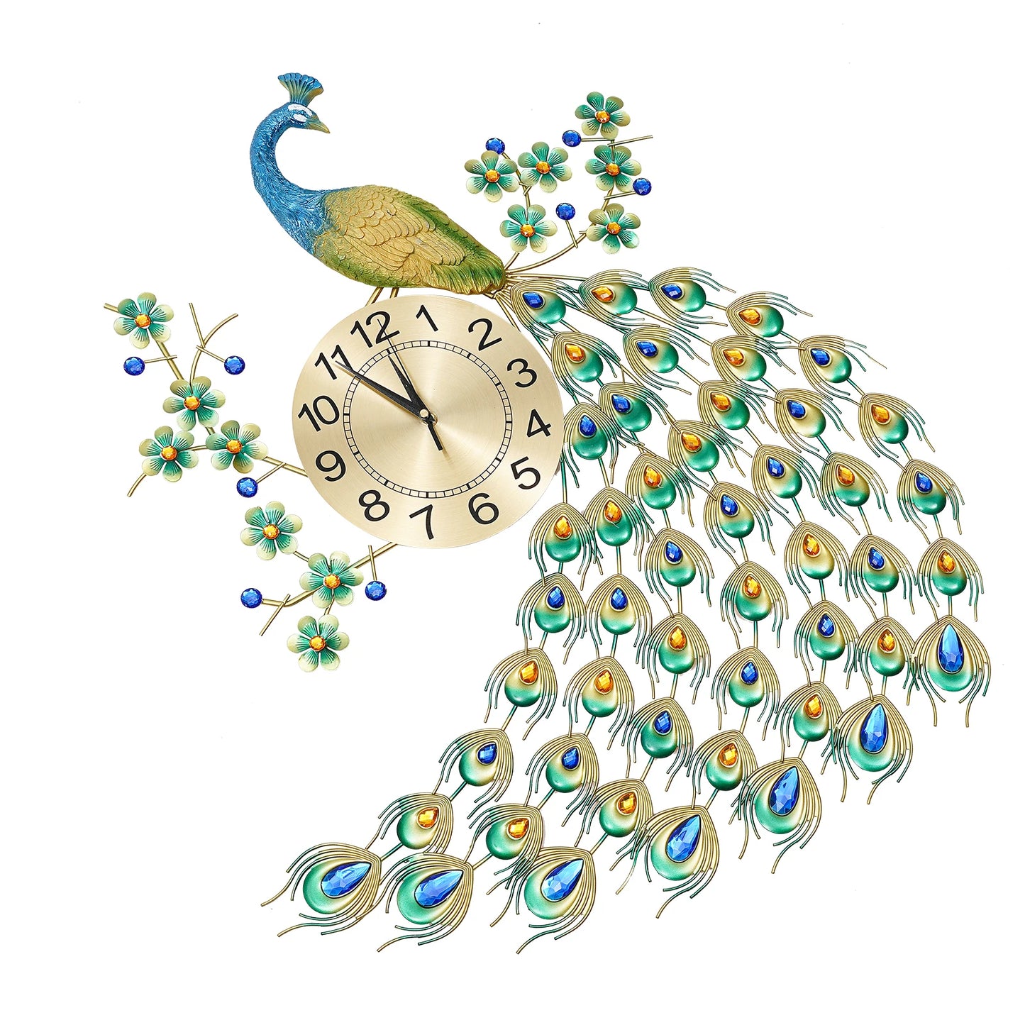 European Style Peacock Hanging clock Wall-mounted Wall Clock 70 * 65cm