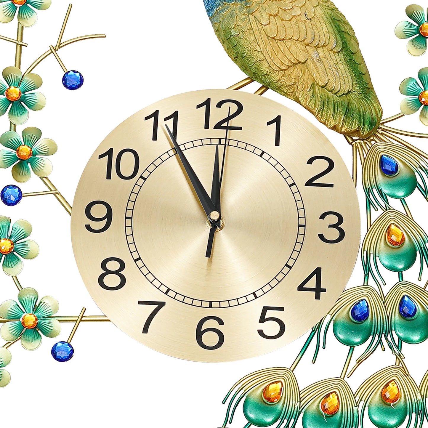 European Style Peacock Hanging clock Wall-mounted Wall Clock 70 * 65cm