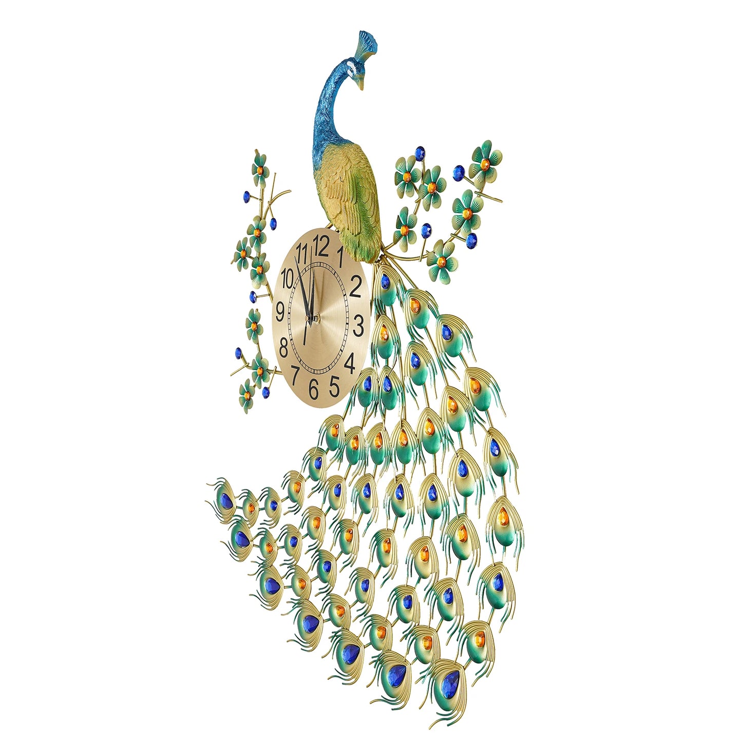 European Style Peacock Hanging clock Wall-mounted Wall Clock 70 * 65cm