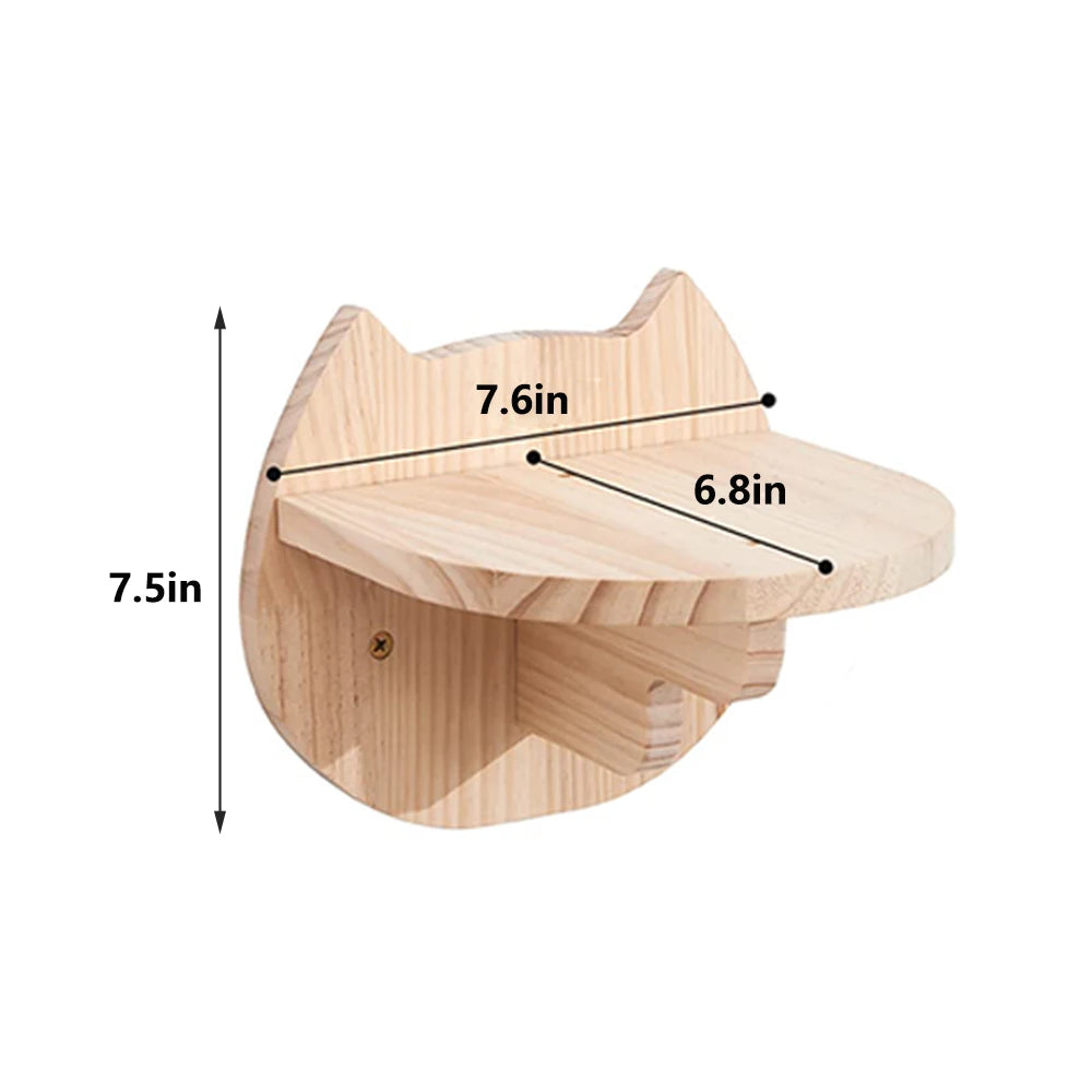 Wall-Mounted Cat Climbing Shelf with 4 Steps, Sisal Scratching Post, Pet Tower