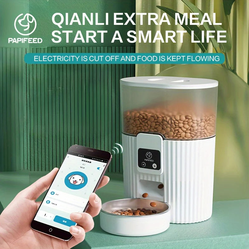 PAPIFEED Automatic Cat & Dog Feeder, WiFi Remote Smart Pet Food Dispenser