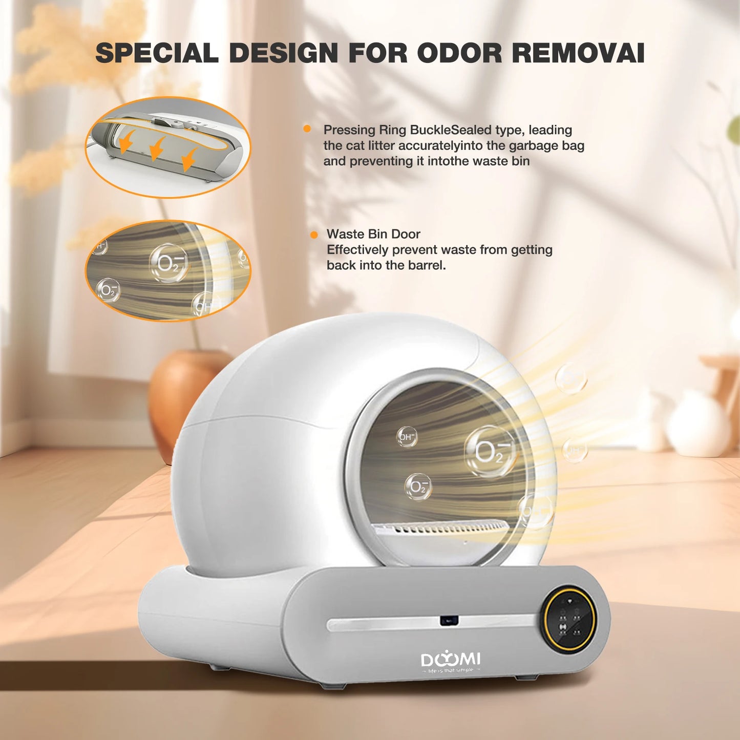 Automatic Self-Cleaning Cat Litter Box with App Control & Litter Mat for Cats