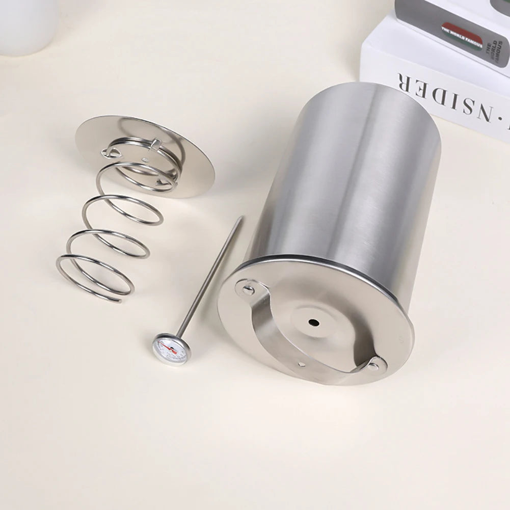 Stainless Steel Ham Maker Meat Press Cooker Deli Meat Press Mold with Thermometer for Pork Poultry Cooking Kitchen Accessories