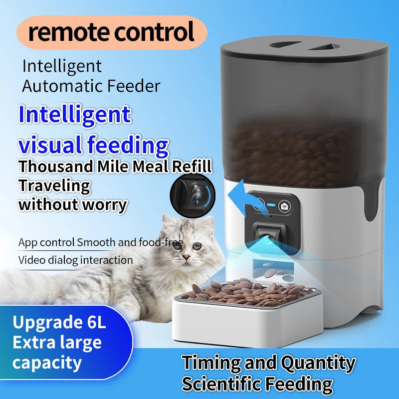 Automatic Pet Feeder for Cats & Dogs, Timed, Quantitative, with Video Option