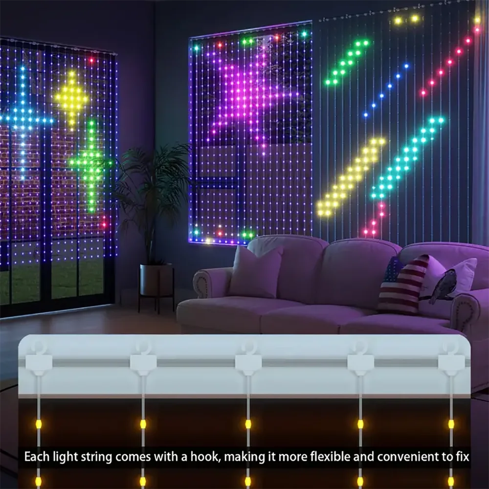 LED Smart Curtain Lights – APP & Music Sync, Remote Control for Party & Holiday Decor