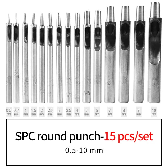 WUTA 6 Pcs Set SPC Round Hole Hollow Punch Set Sharp Steel