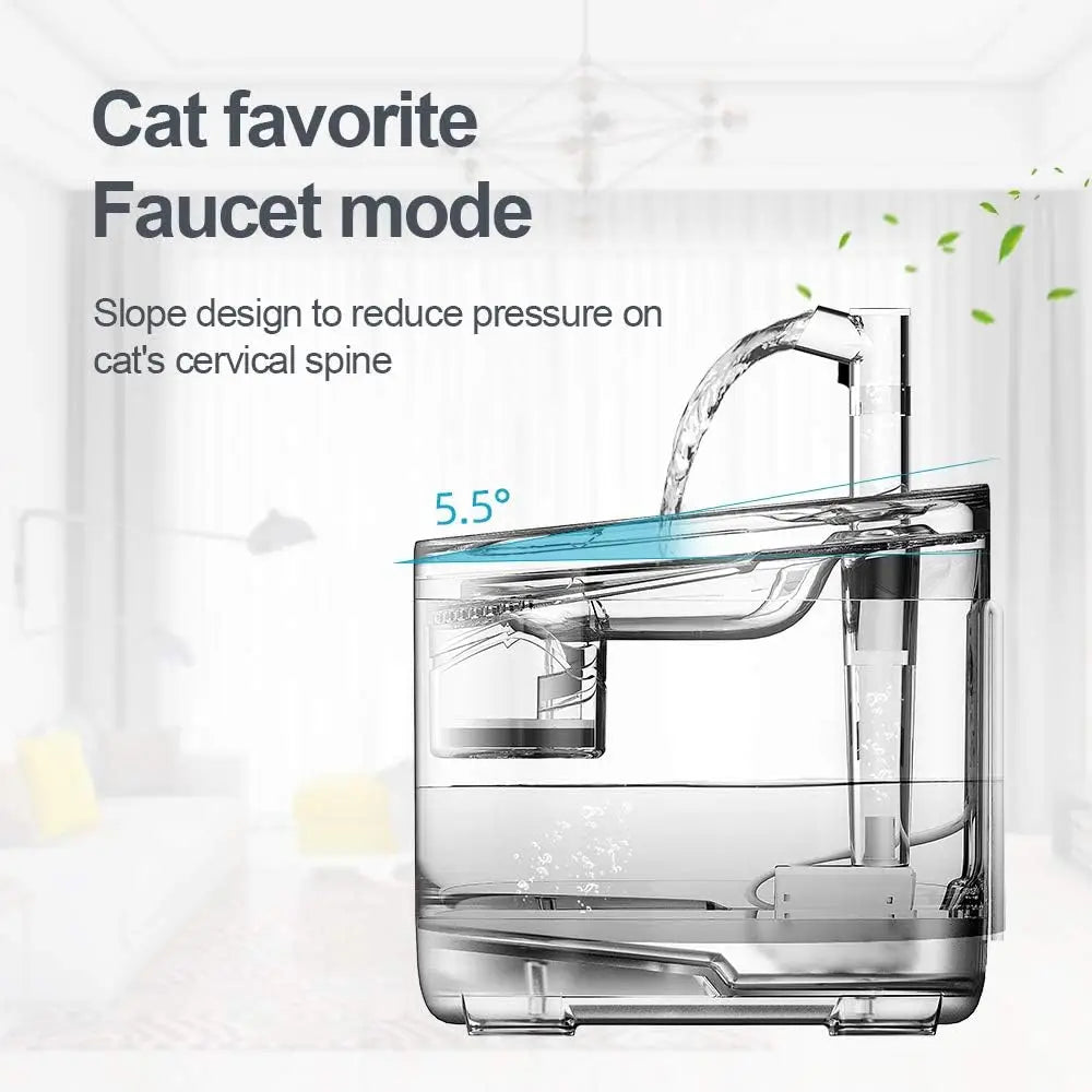 NPET WF050TP 1.5L Cat Water Fountain with Replacement Faucet Kit