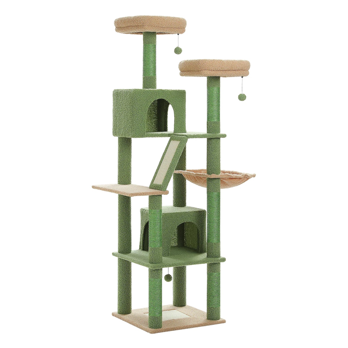 Large Cat Tree, Tall Multi-Level Condo with Scratching Posts, Perches, Caves