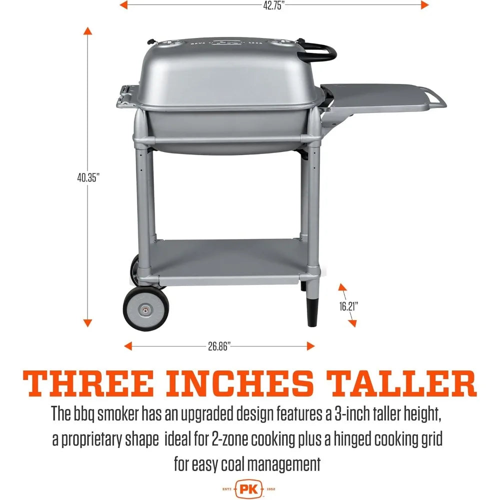 Portable Charcoal BBQ Grill & Smoker – Aluminum Outdoor Cooking for Camping & Backyard