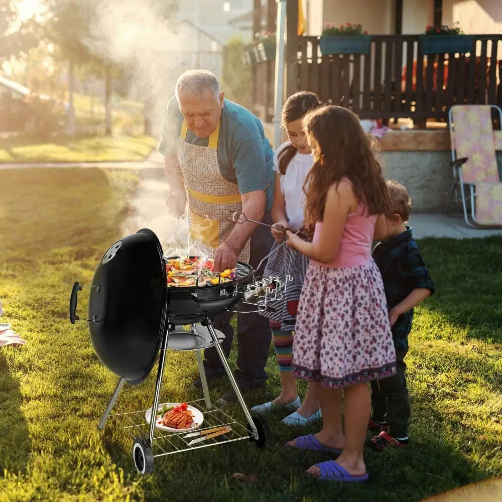 Charcoal Grill 28" Barrel BBQ Smoker Barbecue Patio Backyard Outdoor Grill Oven