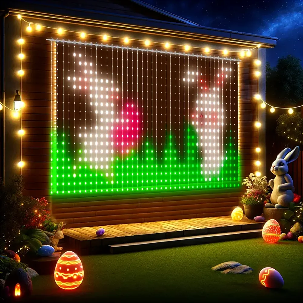 LED Smart Curtain Lights – APP & Music Sync, Remote Control for Party & Holiday Decor