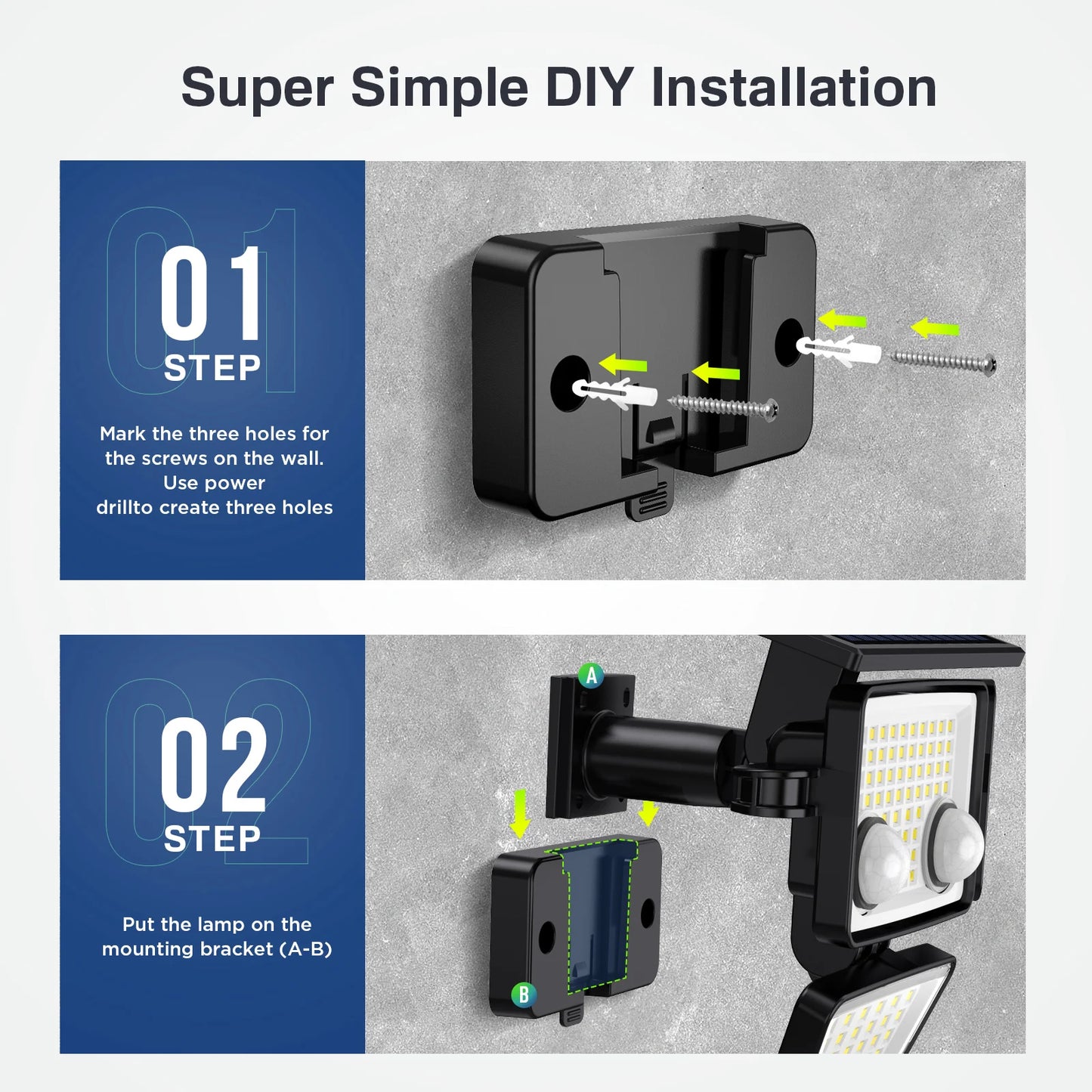 Solar Motion Sensor Lights – 3000LM 188 LED Flood Security Lights for Outdoors