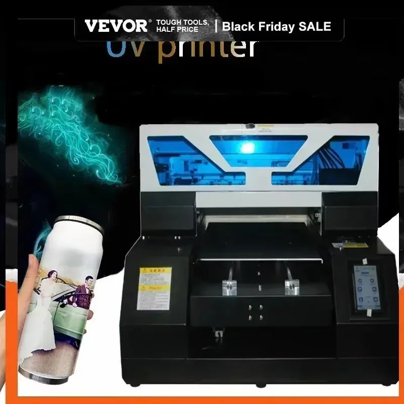 VEVOR A3 A4 UV Flatbed Printer for Stickers, Bottles, Phone Cases & More