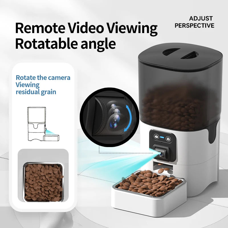Automatic Pet Feeder for Cats & Dogs, Timed, Quantitative, with Video Option