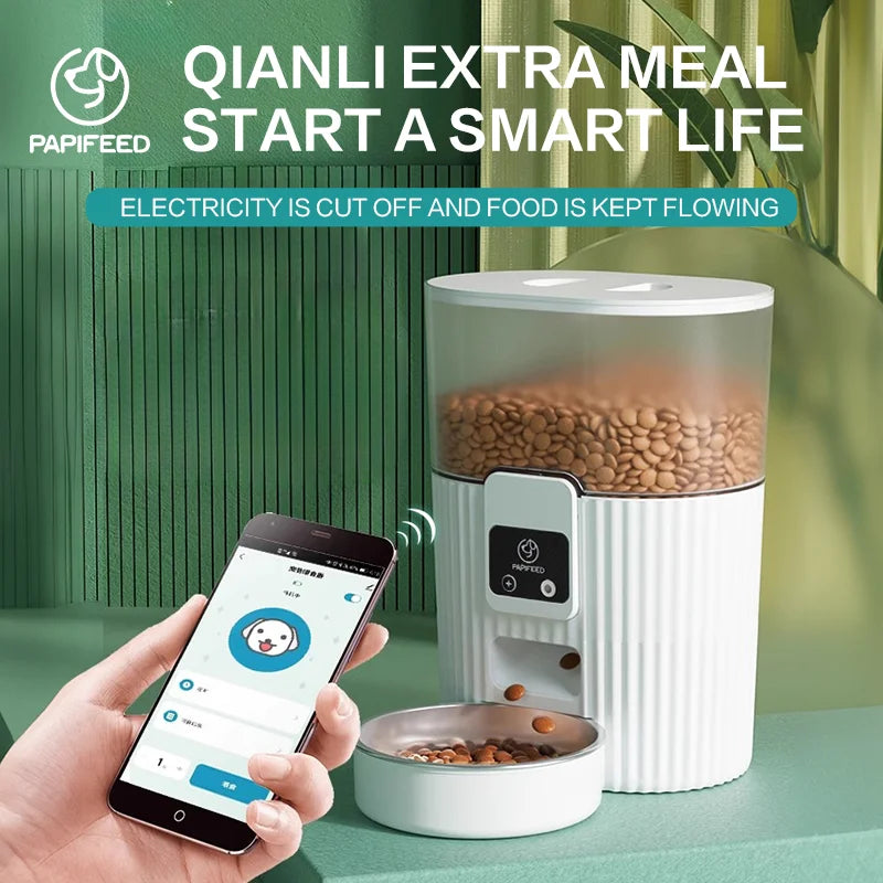 PAPIFEED Automatic Cat & Dog Feeder, WiFi Remote Smart Pet Food Dispenser