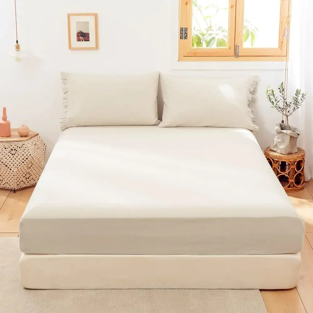 Simple Opulence Linen Fitted Sheet – 14" Deep Pocket, Soft, Breathable Cotton