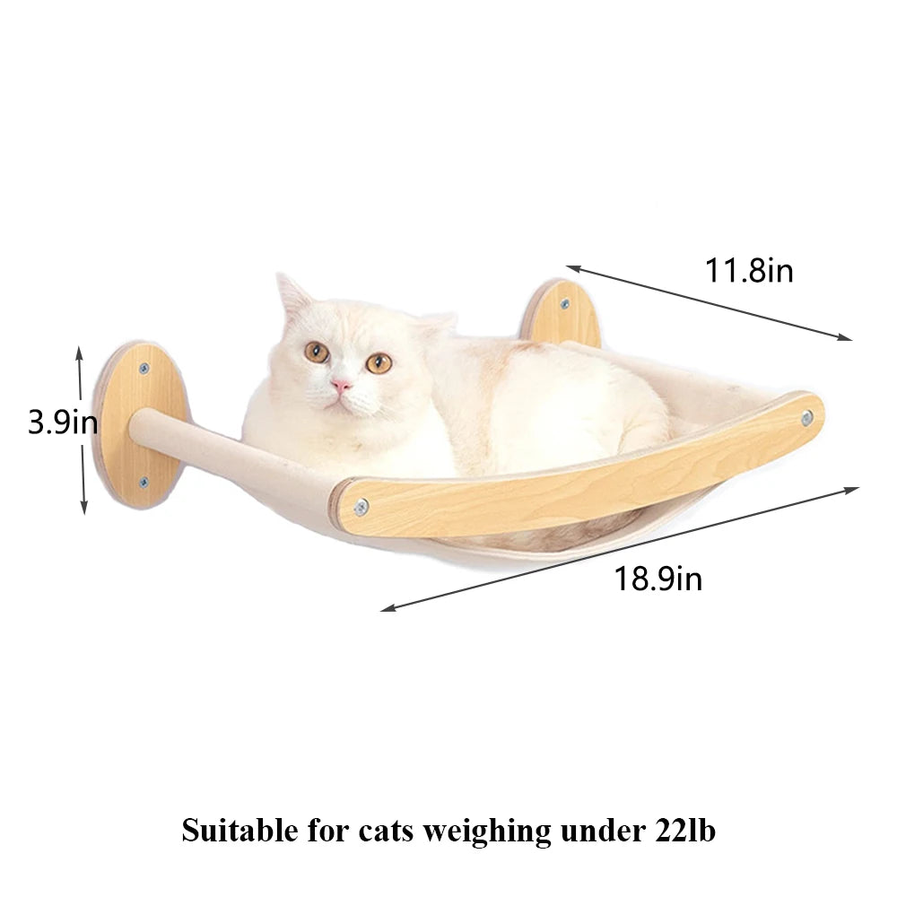 Wall-Mounted Cat Climbing Shelf with 4 Steps, Sisal Scratching Post, Pet Tower