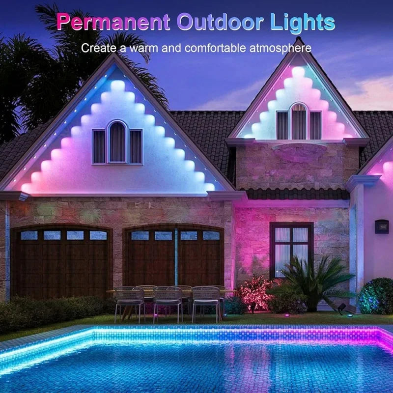 90 LED Smart Eaves Lights – RGB Outdoor String for Halloween & Ambient Lighting