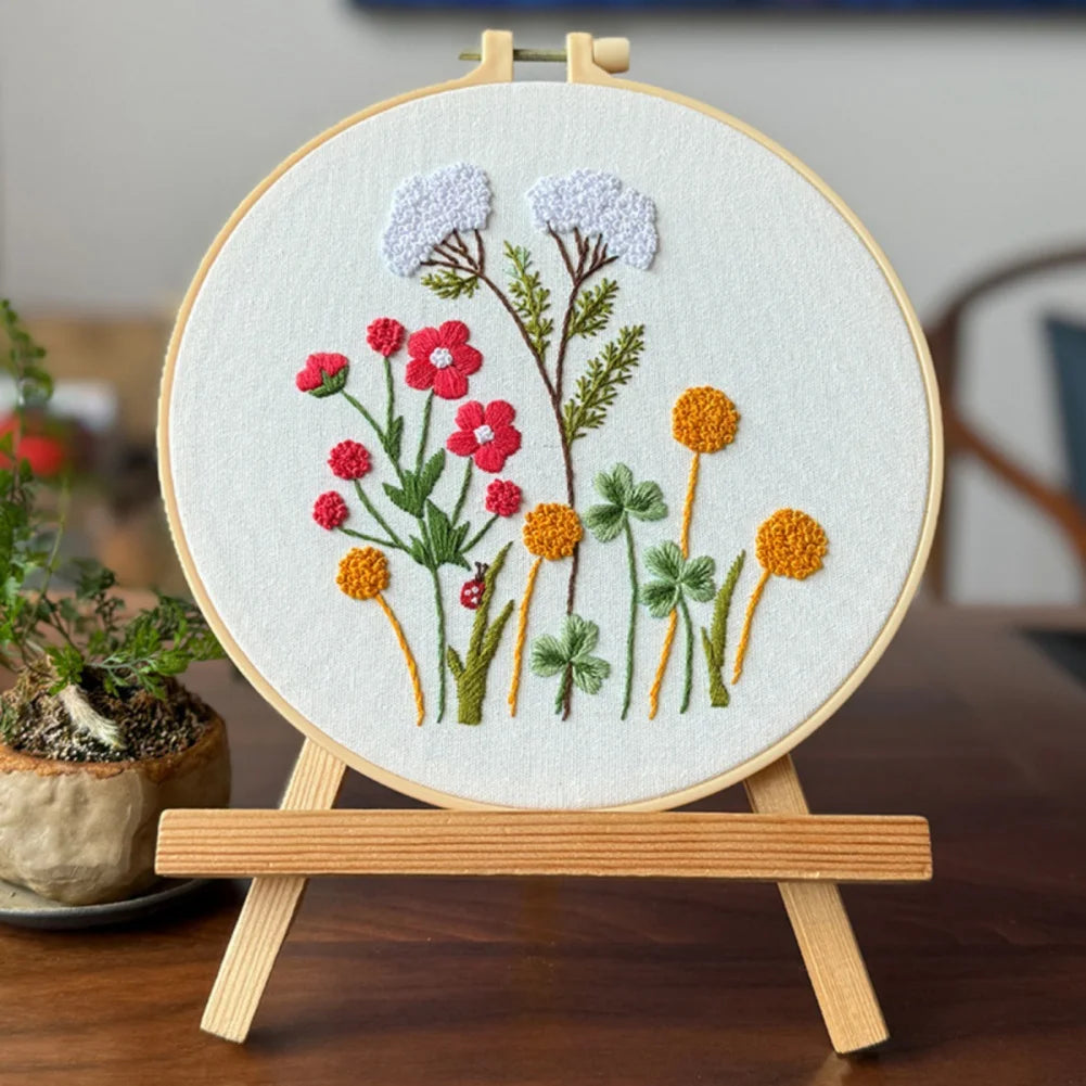 3-Piece DIY Embroidery Kit – Floral Patterns, Beginner-Friendly Cross Stitch