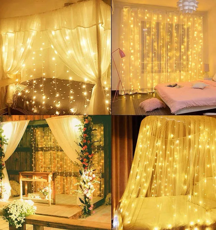 Curtain String Light – USB Plug, 8 Modes for Party, Wedding & Holiday Decor