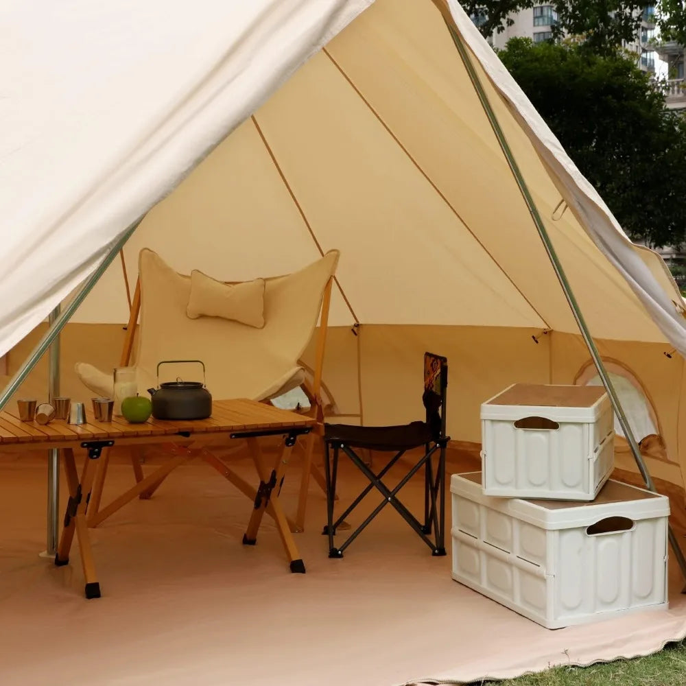 Yurt Canvas Tent with Stove Jack, 4/6/8 Person Family 4-Season Camping Tent