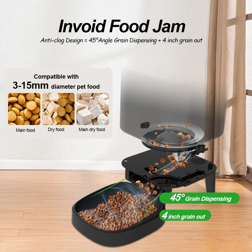 Furpipi Automatic Cat Feeder, Smart Control Pet Food Dispenser for Cats & Dogs