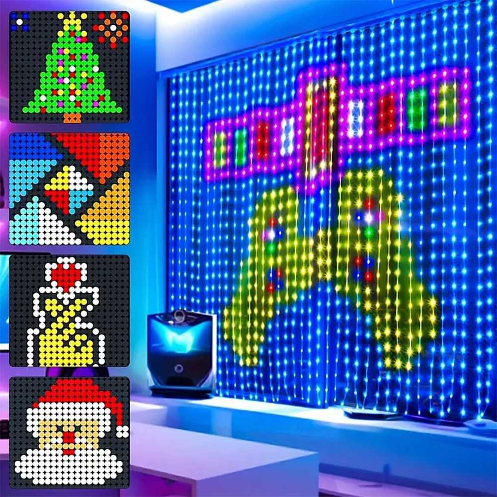 LED Smart Curtain Lights – APP & Music Sync, Remote Control for Party & Holiday Decor