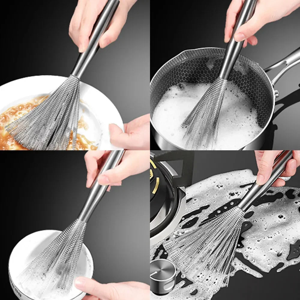 Stainless Steel Pot Brush Household Wire Cleaning Brush Kitchen Tool